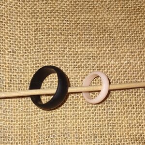 Black and Pink Silicone Ring Set